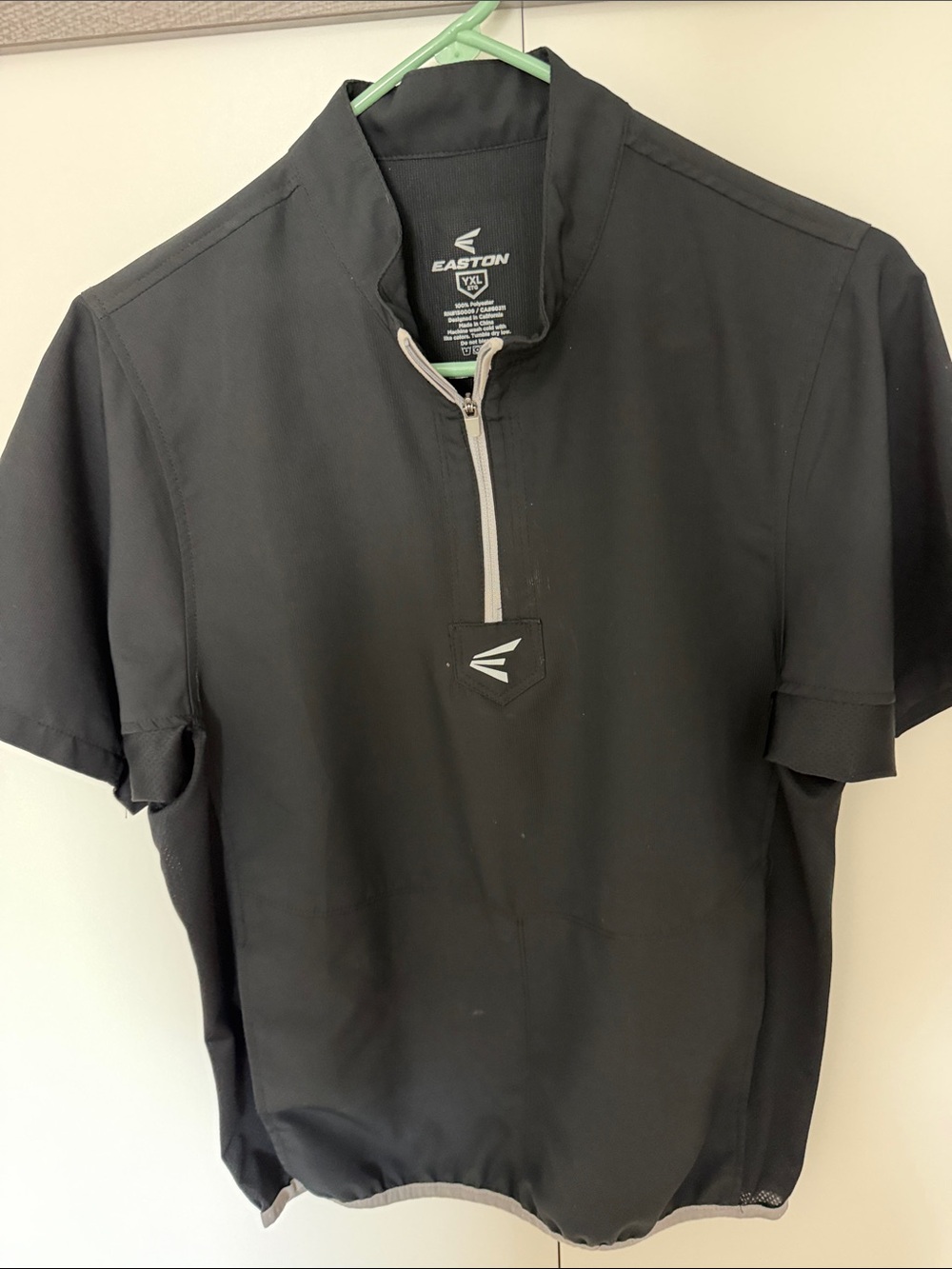 Easton Black Short-Sleeve Quarter-Zip wind breaker